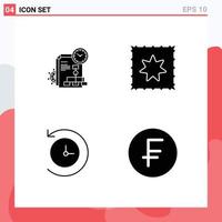 Modern Set of Solid Glyphs Pictograph of time swiss france business backup currency Editable Vector Design Elements
