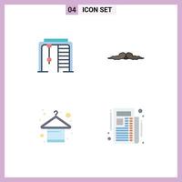 Set of 4 Modern UI Icons Symbols Signs for athletic clothes game movember apparel Editable Vector Design Elements