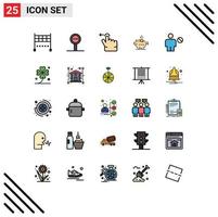 Group of 25 Modern Filled line Flat Colors Set for denied blocked swipe avatar safe Editable Vector Design Elements