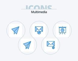 paquete de iconos azul multimedia 5 diseño de iconos. . correo. . presentación vector