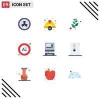 Set of 9 Modern UI Icons Symbols Signs for money bank branch atm grade Editable Vector Design Elements