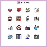 Set of 16 Modern UI Icons Symbols Signs for circle picker usa dropper save Editable Creative Vector Design Elements