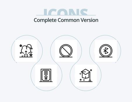Complete Common Version Line Icon Pack 5 Icon Design. statistics. graph. compass. chart. navigation vector