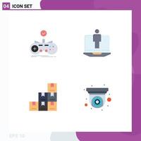 4 Flat Icon concept for Websites Mobile and Apps check box gamepad computer logistic Editable Vector Design Elements