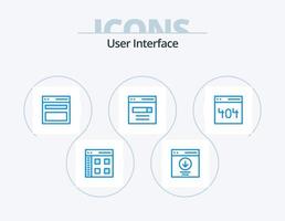 interfaz de usuario paquete de iconos azules 5 diseño de iconos. interfaz. comunicación. mensaje. menú vector