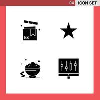Set of 4 Modern UI Icons Symbols Signs for box date shopping star fast Editable Vector Design Elements