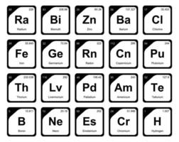 diseño de paquete de iconos de 20 tablas preiodicas de los elementos vector