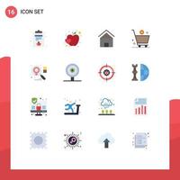 16 iconos creativos signos y símbolos modernos de búsqueda menos cabaña villa e carro paquete editable de elementos creativos de diseño de vectores