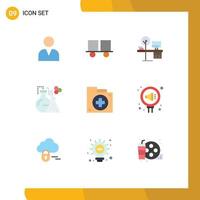 9 Universal Flat Color Signs Symbols of aid test comfort lab table Editable Vector Design Elements