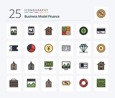 Finance 25 Line Filled icon pack including diagram. movie. mini. underground. ticket vector