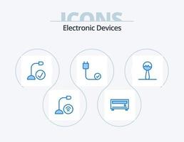 Devices Blue Icon Pack 5 Icon Design. hardware. cord. computers. connected. hardware vector