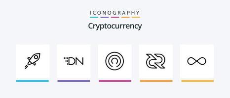 Cryptocurrency Line 5 Icon Pack Including omni. crypto. plus. coin. crypto currency. Creative Icons Design vector