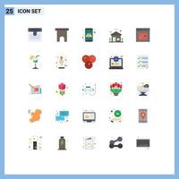 Pack of 25 creative Flat Colors of analytics iot delivery internet of things house Editable Vector Design Elements