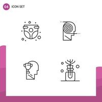 Universal Icon Symbols Group of 4 Modern Filledline Flat Colors of baby study childhood comprehension brian Editable Vector Design Elements