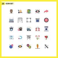 Set of 25 Commercial Flat Colors pack for security eye shop block ui Editable Vector Design Elements
