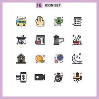 paquete de iconos de vector de stock de 16 signos y símbolos de línea para programación de computadora de cámara de seguridad com elementos de diseño de vector creativo editable