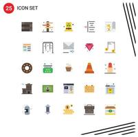 Set of 25 Modern UI Icons Symbols Signs for laboratory text costume left patrick Editable Vector Design Elements