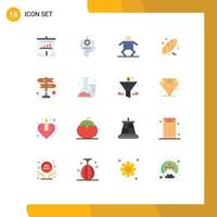 16 Universal Flat Color Signs Symbols of directions food production bread kid Editable Pack of Creative Vector Design Elements