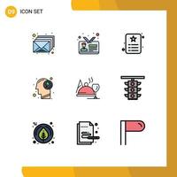 9 Creative Icons Modern Signs and Symbols of power mental employee card energy identity Editable Vector Design Elements