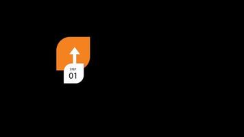 animazione 5 passo sequenza temporale Infografica isolato su nero sfondo. video