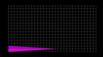 animering horisontell triangel- bar Graf objekt för infographic isolera på svart bakgrund. video