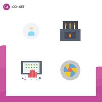 Pack of 4 creative Flat Icons of man digital ui matches phone Editable Vector Design Elements