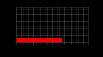 Objet de graphique à barres carrées horizontales d'animation pour infographie isoler sur fond noir. video