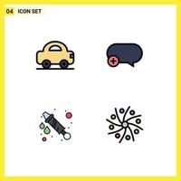 4 iconos creativos signos y símbolos modernos de vehículos de pistola de agua para automóviles mensaje astronomía elementos de diseño vectorial editables vector