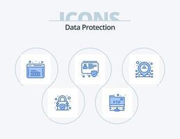 Data Protection Blue Icon Pack 5 Icon Design. ip. address. programming. security. badge vector