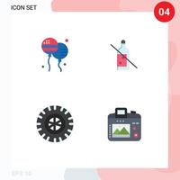 Pictogram Set of 4 Simple Flat Icons of bloon tire american no camera Editable Vector Design Elements