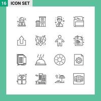 16 Thematic Vector Outlines and Editable Symbols of up arrow avatar data web Editable Vector Design Elements