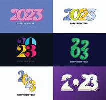 Big Set of 2023 Happy New Year logo text design 2023 number design template vector