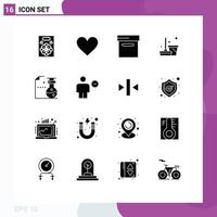 16 Creative Icons Modern Signs and Symbols of science flasks archive chemistry cleaning Editable Vector Design Elements