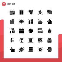 25 Thematic Vector Solid Glyphs and Editable Symbols of solution bulb formal offer sale label Editable Vector Design Elements