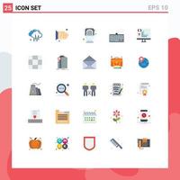 Set of 25 Vector Flat Colors on Grid for develop app commode type keyboard Editable Vector Design Elements