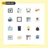 Stock Vector Icon Pack of 16 Line Signs and Symbols for circles popup agreement bubble trees Editable Pack of Creative Vector Design Elements
