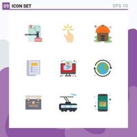 Modern Set of 9 Flat Colors and symbols such as report bundle gestures book tent Editable Vector Design Elements