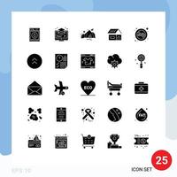 Universal Icon Symbols Group of 25 Modern Solid Glyphs of home build monitor building mountain Editable Vector Design Elements