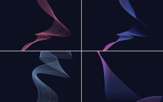 Add a modern flair to your project with this set of 4 vector wave backgrounds