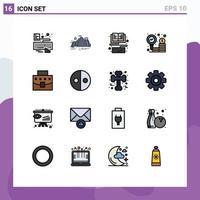 Universal Icon Symbols Group of 16 Modern Flat Color Filled Lines of user money scene finance keyboard Editable Creative Vector Design Elements