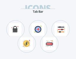 barra de pestañas plana icono paquete 5 diseño de iconos. . en. cerrar. apagado. siguiente botón vector