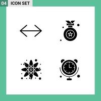 4 Creative Icons Modern Signs and Symbols of arrow science right medal atom Editable Vector Design Elements