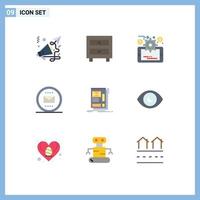 9 Universal Flat Colors Set for Web and Mobile Applications framing mail analytics letter email Editable Vector Design Elements
