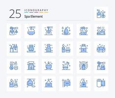 paquete de iconos de color azul spa element 25 que incluye spa. masaje. yoga. belleza. spa vector