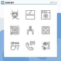 9 Creative Icons Modern Signs and Symbols of electrical gas favorite pipe medical Editable Vector Design Elements