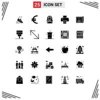 Set of 25 Modern UI Icons Symbols Signs for country print arab printing islam Editable Vector Design Elements