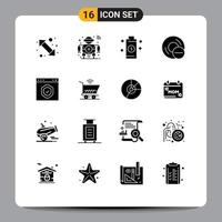 16 User Interface Solid Glyph Pack of modern Signs and Symbols of gadget devices smart computers energy Editable Vector Design Elements