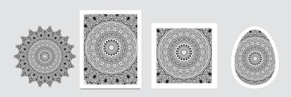 Background with golden mandalas, round indian pattern, muslim pattern vector