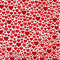 Seamless pattern with red hearts. Valentines day background. Vector illustration. Textile, fabric, print, wrapping paper. Confetti.