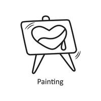 Painting vector outline hand draw Icon design illustration. Valentine Symbol on White background EPS 10 File